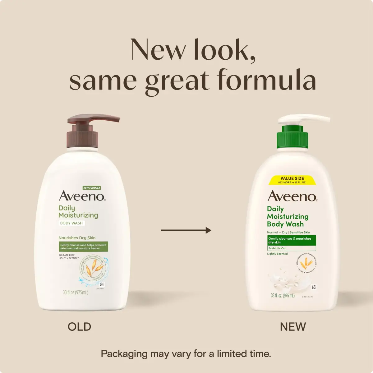 Aveeno Daily Moisturizing Body Wash for Normal to Dry Skin, Sensitive Formula with Prebiotic Oat, Gently Cleanses Dry Skin, Lightly Scented Body Wash for Women and Men, Value Size 33 fl. Oz - view 2