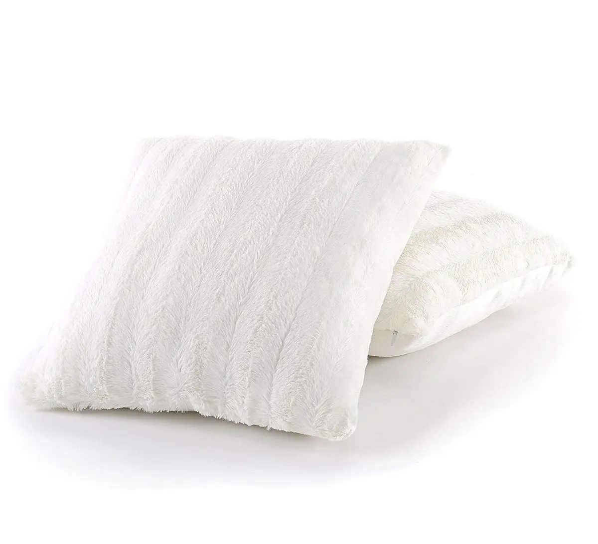 Cheer Collection Faux Fur Throw Pillows 18”x18” | Plush Accent Pillows for Couch & Bed in Chocolate - view 8