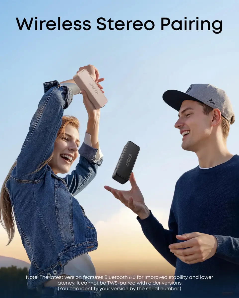 Anker Soundcore 2 Portable Bluetooth Speaker 12W Stereo Sound IPX7 Waterproof | Compact Design with 24-Hour Playtime - view 5
