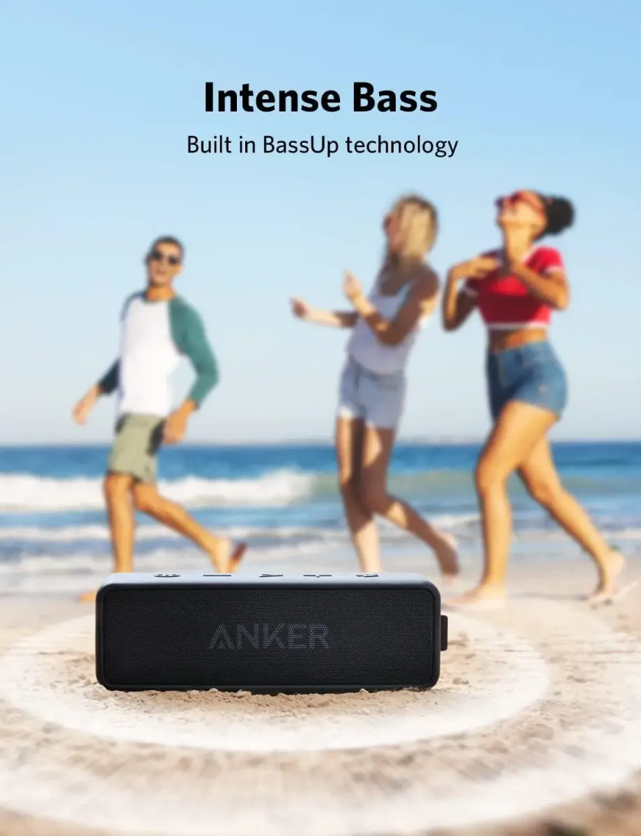 Anker Soundcore 2 Portable Bluetooth Speaker 12W Stereo Sound IPX7 Waterproof | Compact Design with 24-Hour Playtime - view 4