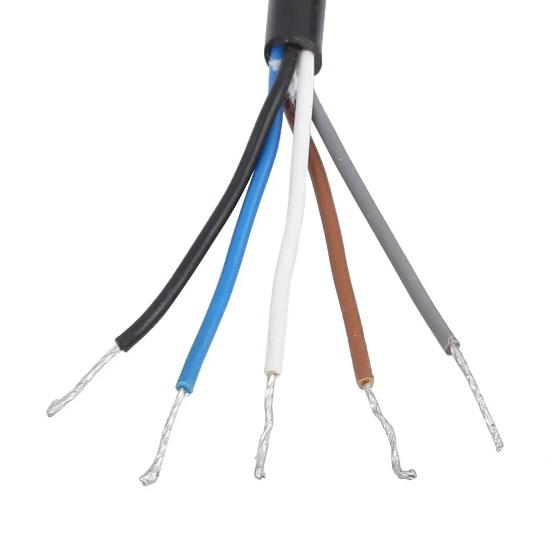 uxcell M12 Female Straight 5 Pins Connector Aviation Socket Electrical Cable 5m | 12mm Thread, Gray - view 2