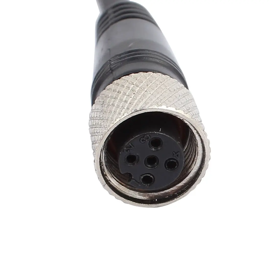 uxcell M12 Female Straight 5 Pins Connector Aviation Socket Electrical Cable 5m | 12mm Thread, Gray - view 3