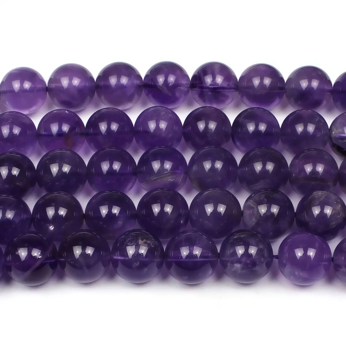 MJDCB 5A Natural South Africa Amethyst Gemstone Beads 10mm | Vibrant Jewelry Beads for DIY Crafts - view 5