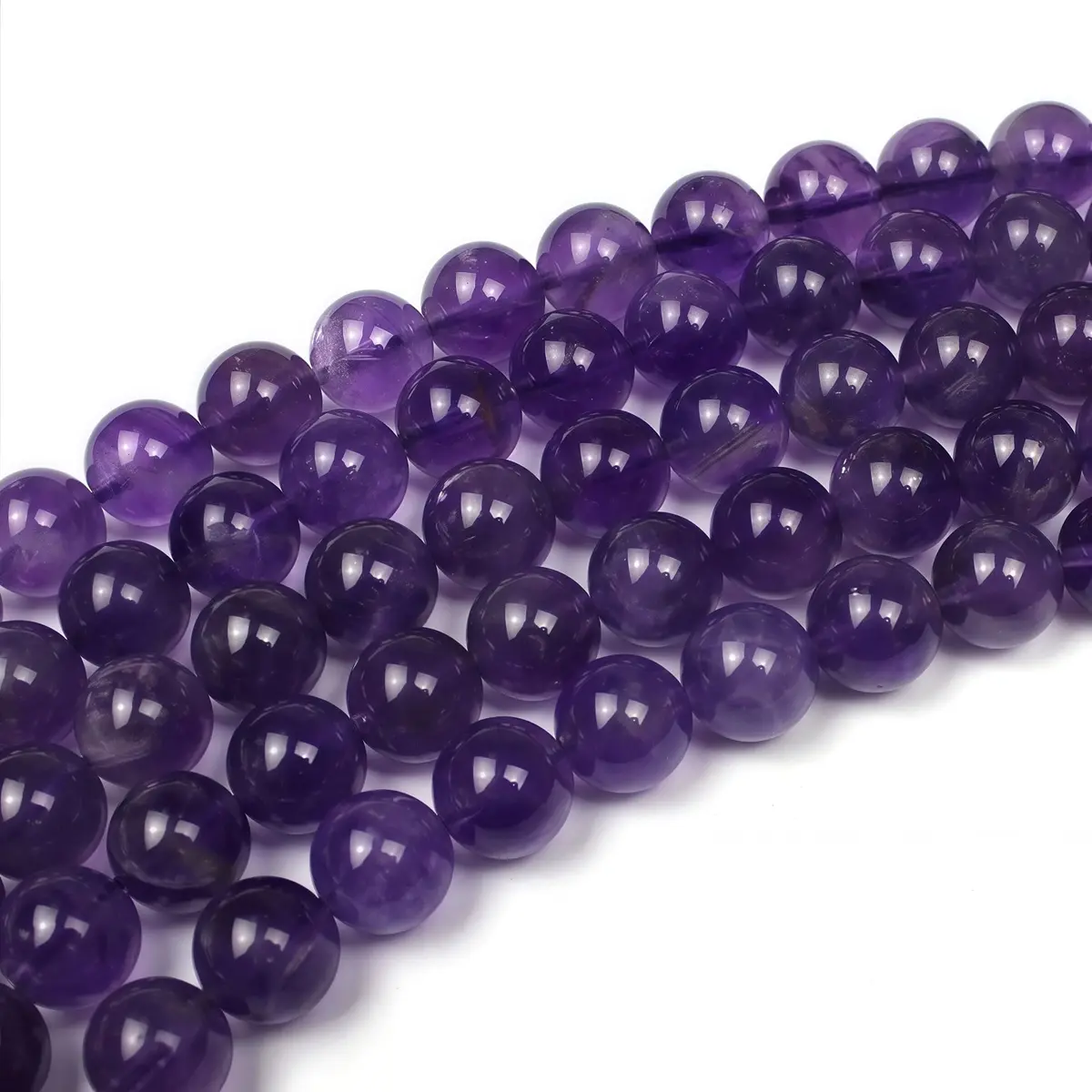 MJDCB 5A Natural South Africa Amethyst Gemstone Beads 10mm | Vibrant Jewelry Beads for DIY Crafts - view 6