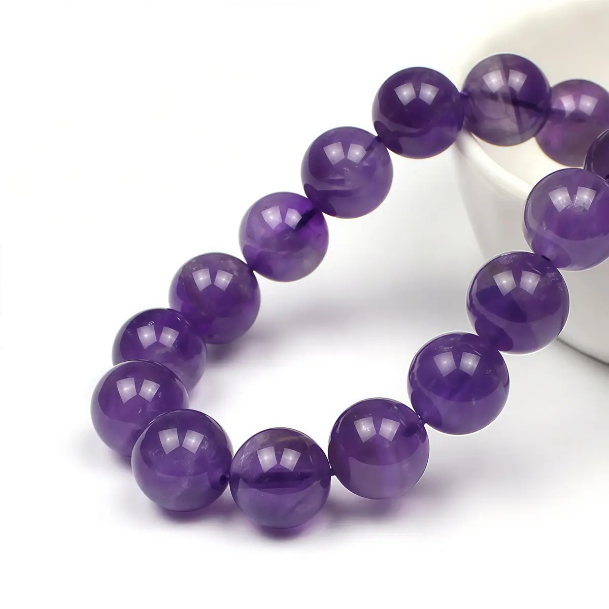 MJDCB 5A Natural South Africa Amethyst Gemstone Beads 10mm | Vibrant Jewelry Beads for DIY Crafts - view 2