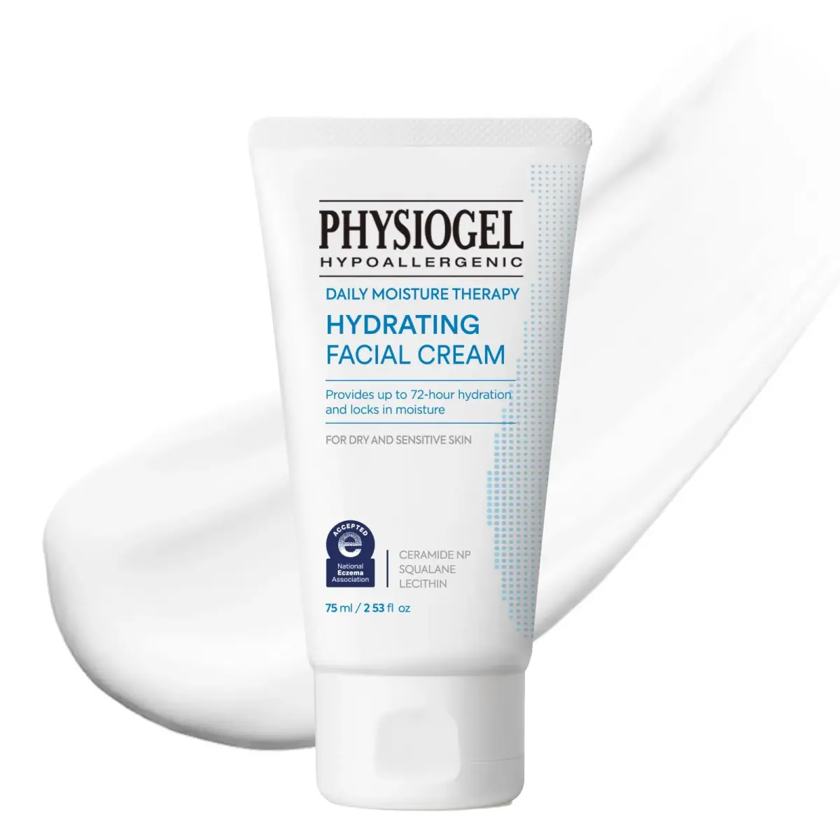 PHYSIOGEL Daily Moisture Therapy Hydrating Facial Cream 75ml (2.5 Fl Oz) | 72-Hour Hydration for Sensitive Skin - main product image