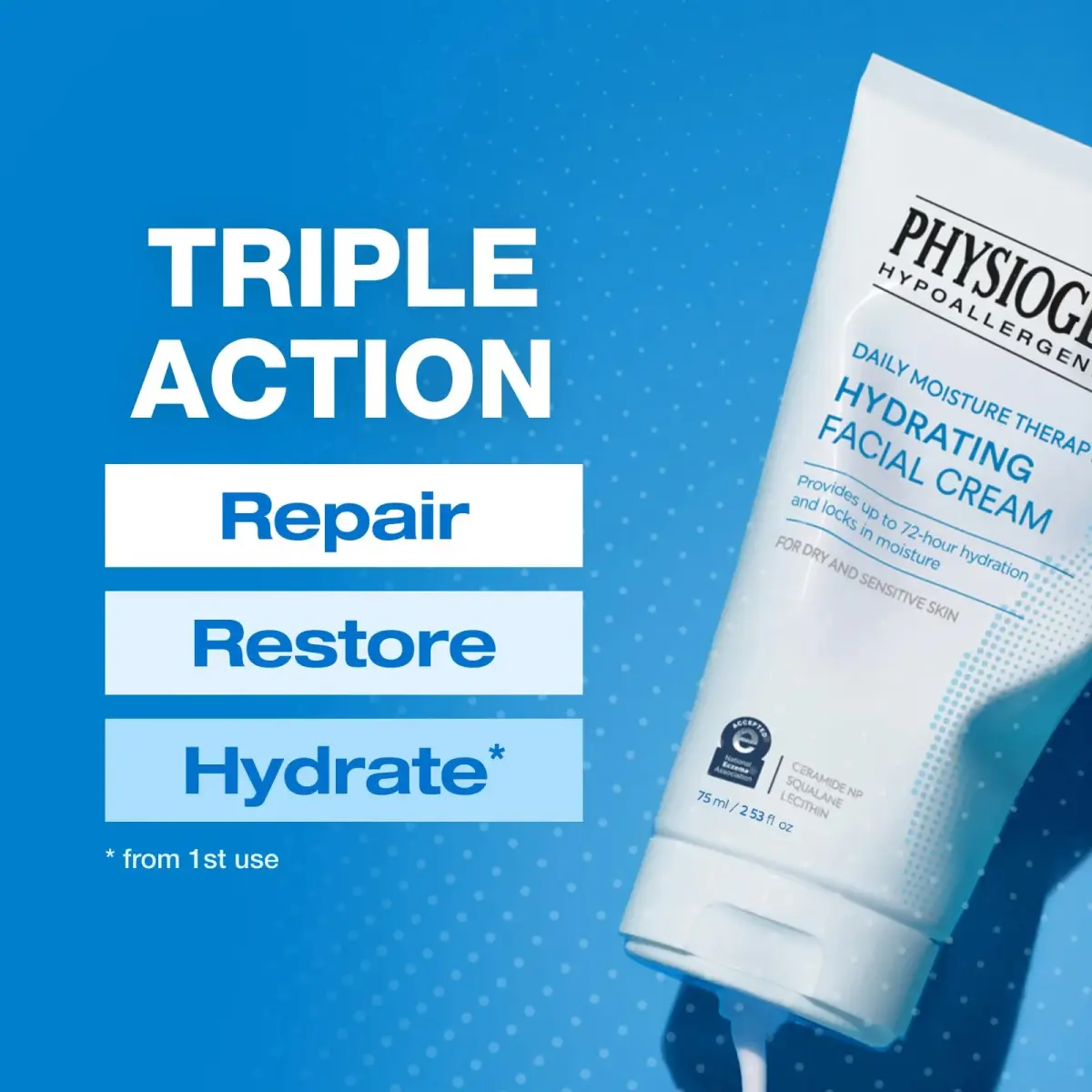PHYSIOGEL Daily Moisture Therapy Hydrating Facial Cream 75ml (2.5 Fl Oz) | 72-Hour Hydration for Sensitive Skin - view 4