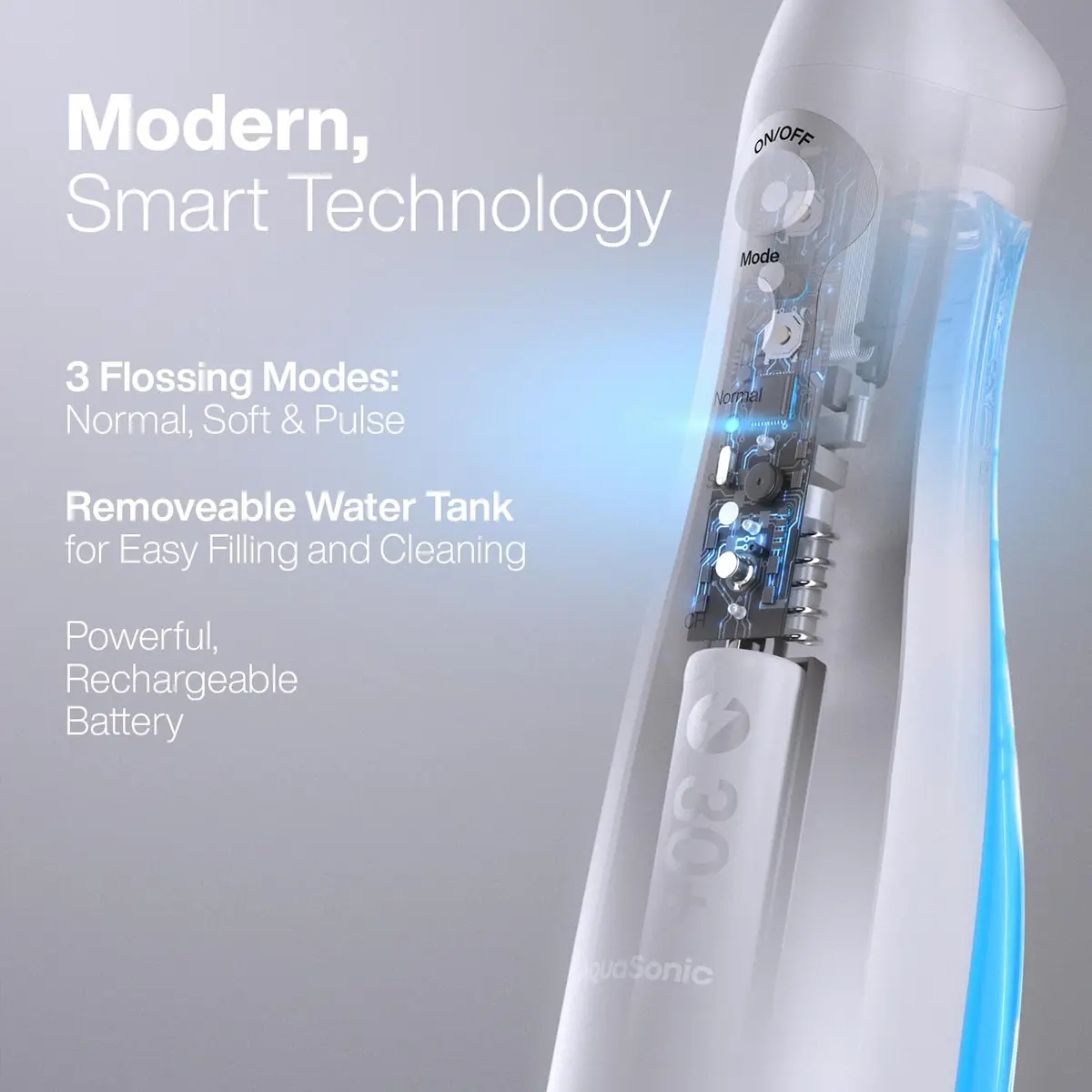 Aquasonic Aqua Flosser Cordless Rechargeable Water Flosser 5 Piece Set | Deep Clean Oral Irrigator for Braces & Travel - view 4