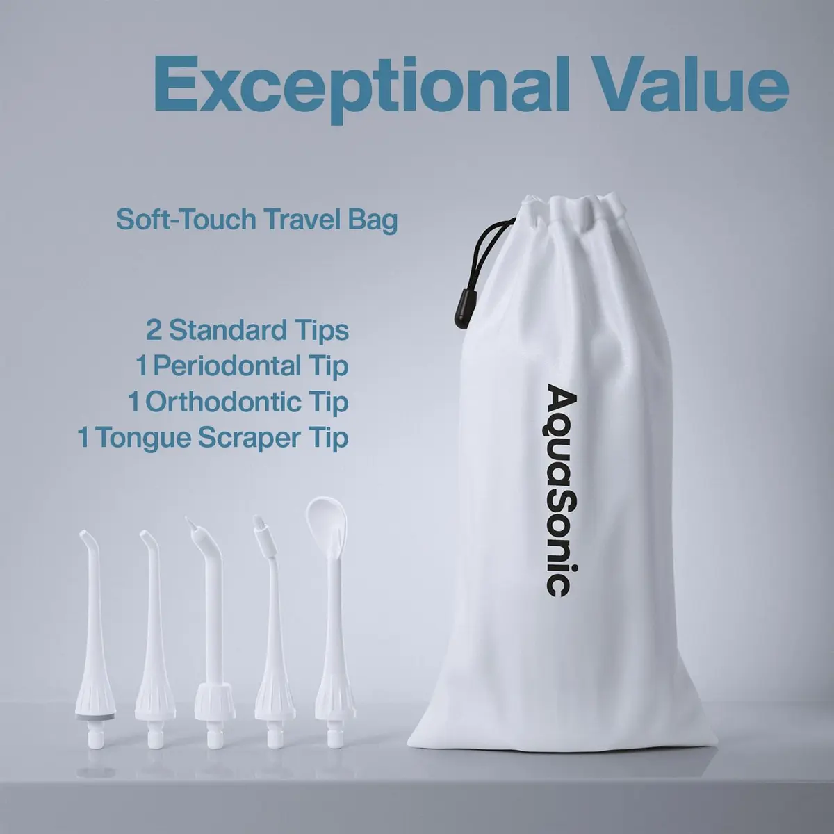 Aquasonic Aqua Flosser Cordless Rechargeable Water Flosser 5 Piece Set | Deep Clean Oral Irrigator for Braces & Travel - view 5