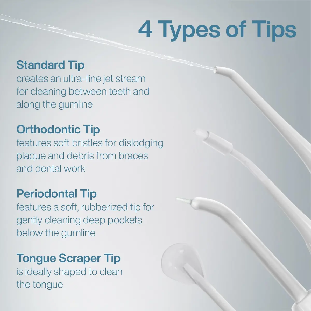 Aquasonic Aqua Flosser Cordless Rechargeable Water Flosser 5 Piece Set | Deep Clean Oral Irrigator for Braces & Travel - view 8