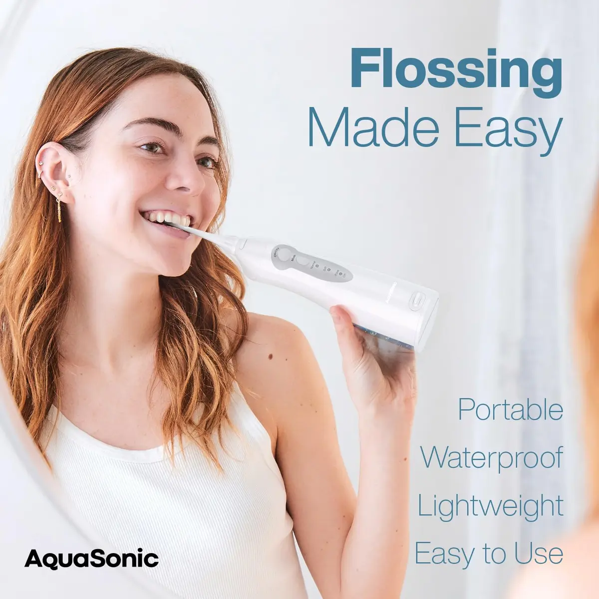 Aquasonic Aqua Flosser Cordless Rechargeable Water Flosser 5 Piece Set | Deep Clean Oral Irrigator for Braces & Travel - view 2