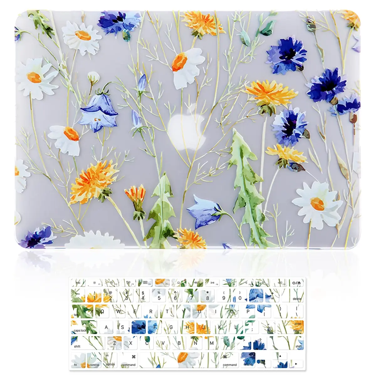 iDonzon Matte Clear Floral Hard Case for MacBook Air 13 inch (A1466/A1369) | 2010-2017 Release - main product image