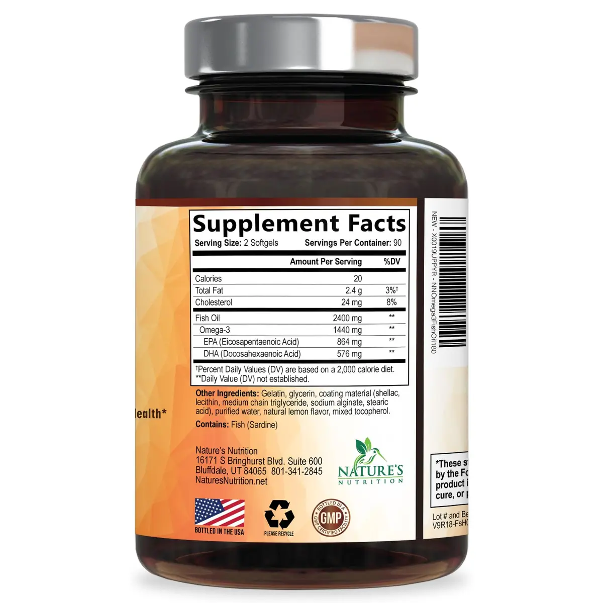Nature's Nutrition Omega 3 Fish Oil 2400mg | Triple Strength Daily Supplement with EPA & DHA for Heart, Brain & Immunity - view 9