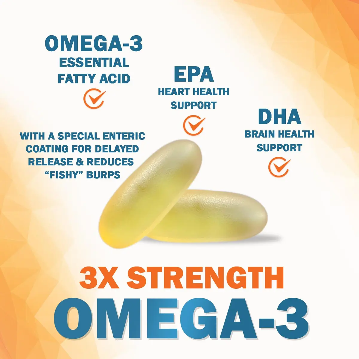 Nature's Nutrition Omega 3 Fish Oil 2400mg | Triple Strength Daily Supplement with EPA & DHA for Heart, Brain & Immunity - view 3
