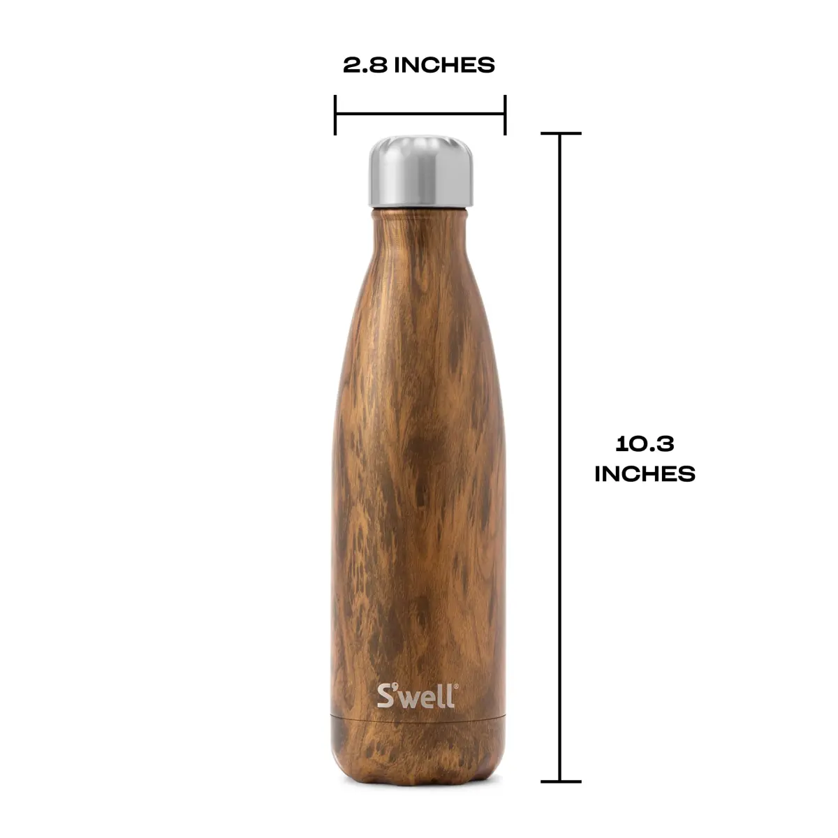 S'well Teakwood Stainless Steel Water Bottle 710ml (24oz) | Keeps Cold 36 Hrs, Hot 18 Hrs - view 5