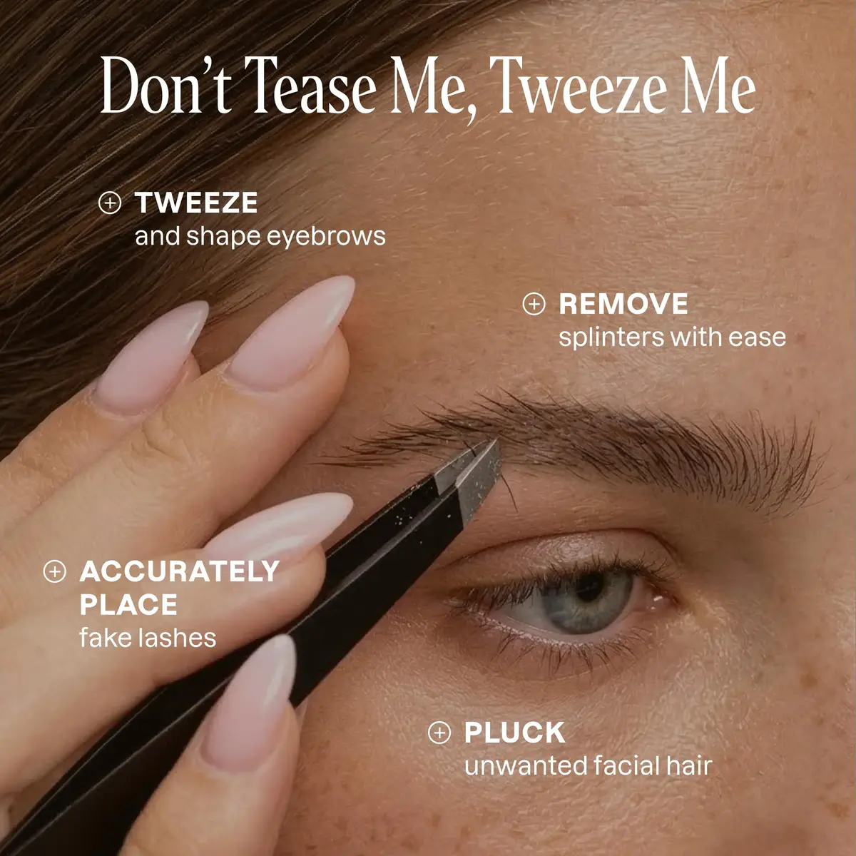 Cliganic Professional Eyebrow Tweezers Slant Tip | Stainless Steel Precision for Men & Women - view 2