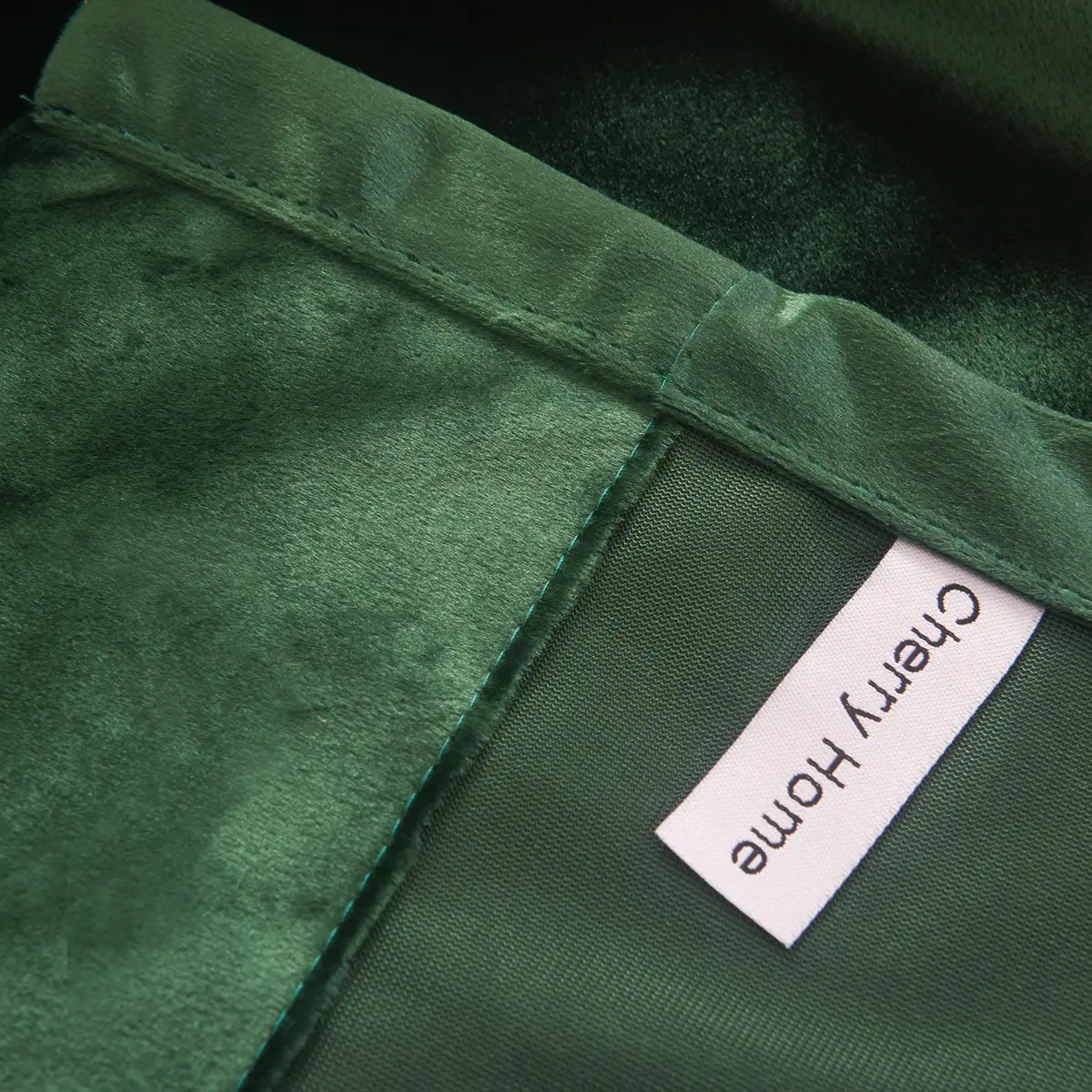 Cherry Home Velvet Curtains Set of 2 Dark-Green | Blackout Panels for Home Theater & Bedroom - view 7