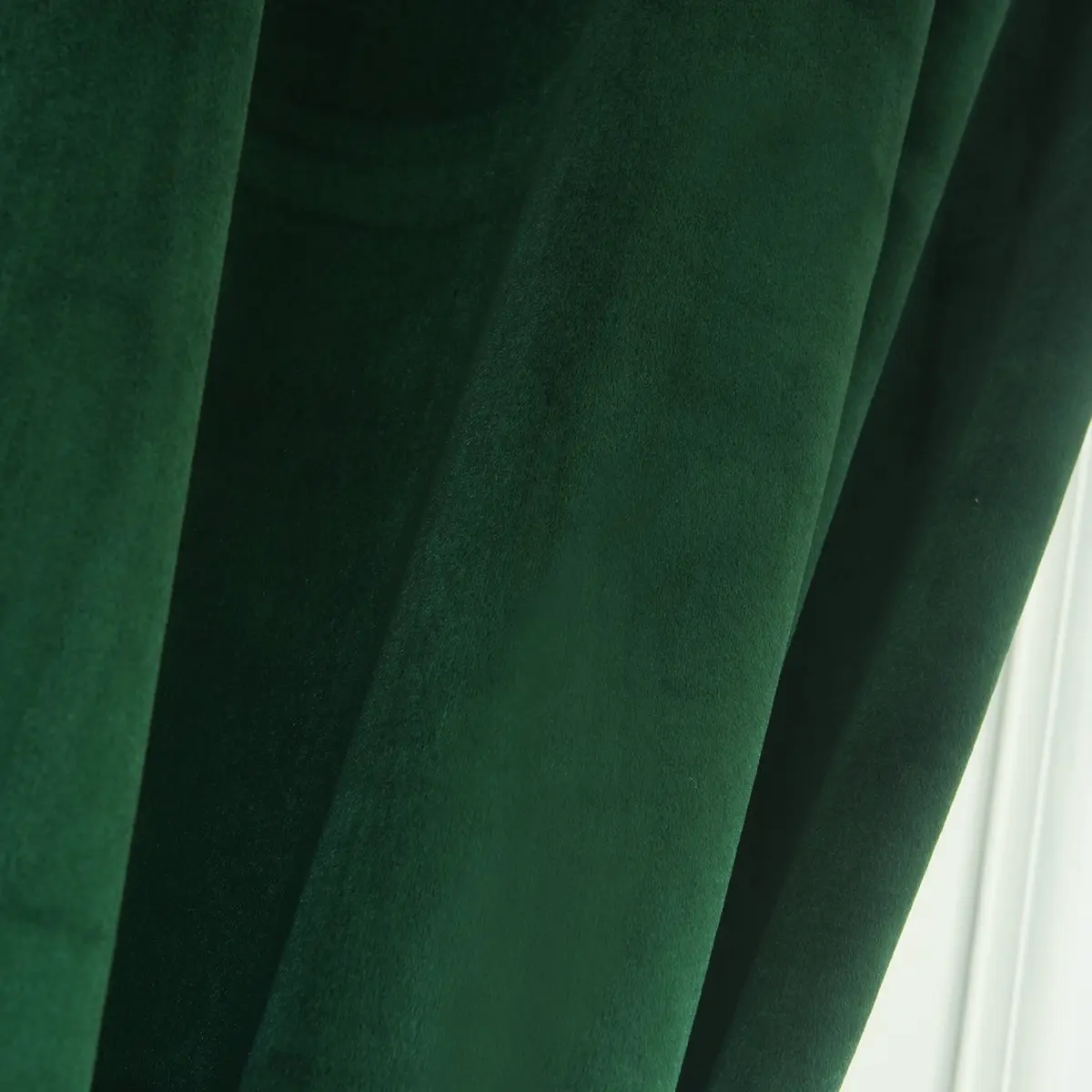 Cherry Home Velvet Curtains Set of 2 Dark-Green | Blackout Panels for Home Theater & Bedroom - view 4
