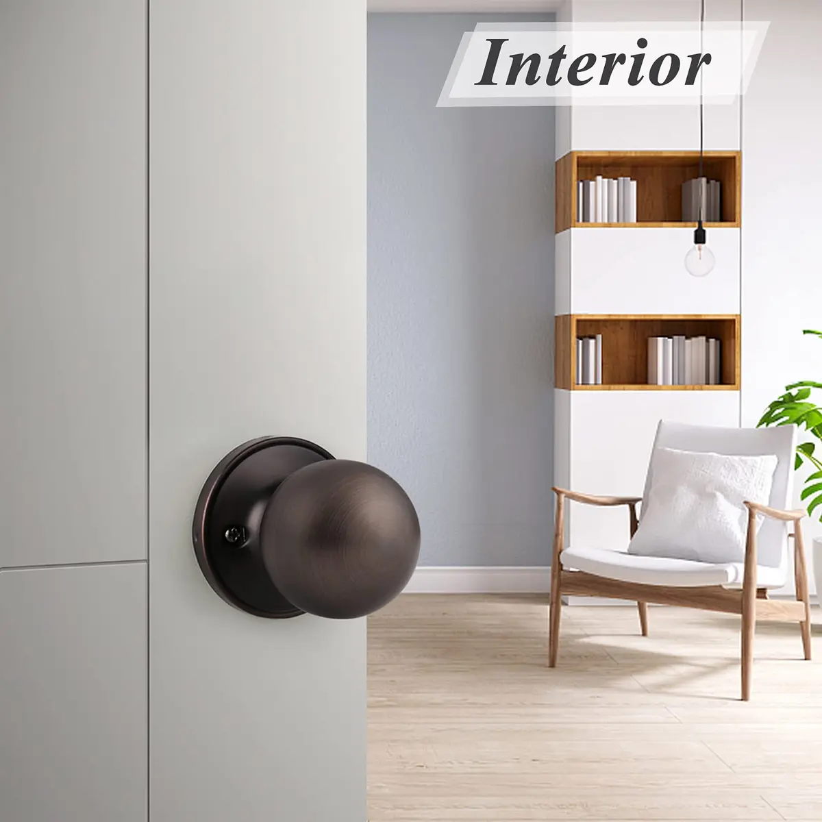 Probrico Passage Door Knobs 10 Pack Oil Rubbed Bronze | Interior Hall Closet Door Hardware - view 3