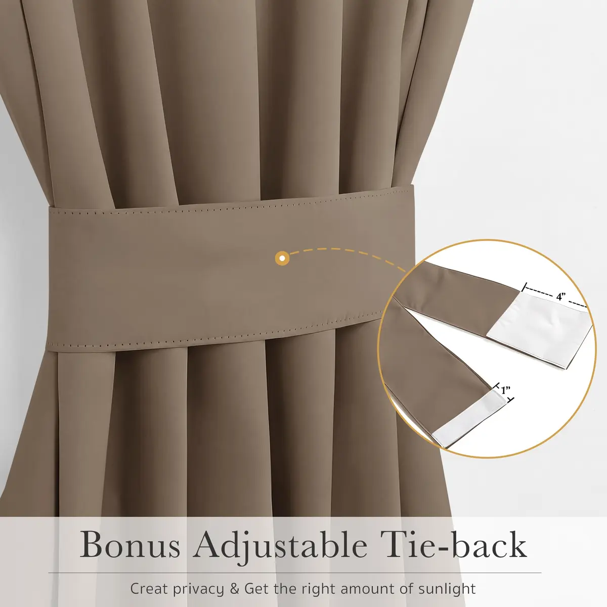 PONY DANCE French Door Curtain 25 W x 40 L | Blackout, UV Block, Tie Back Included - view 5