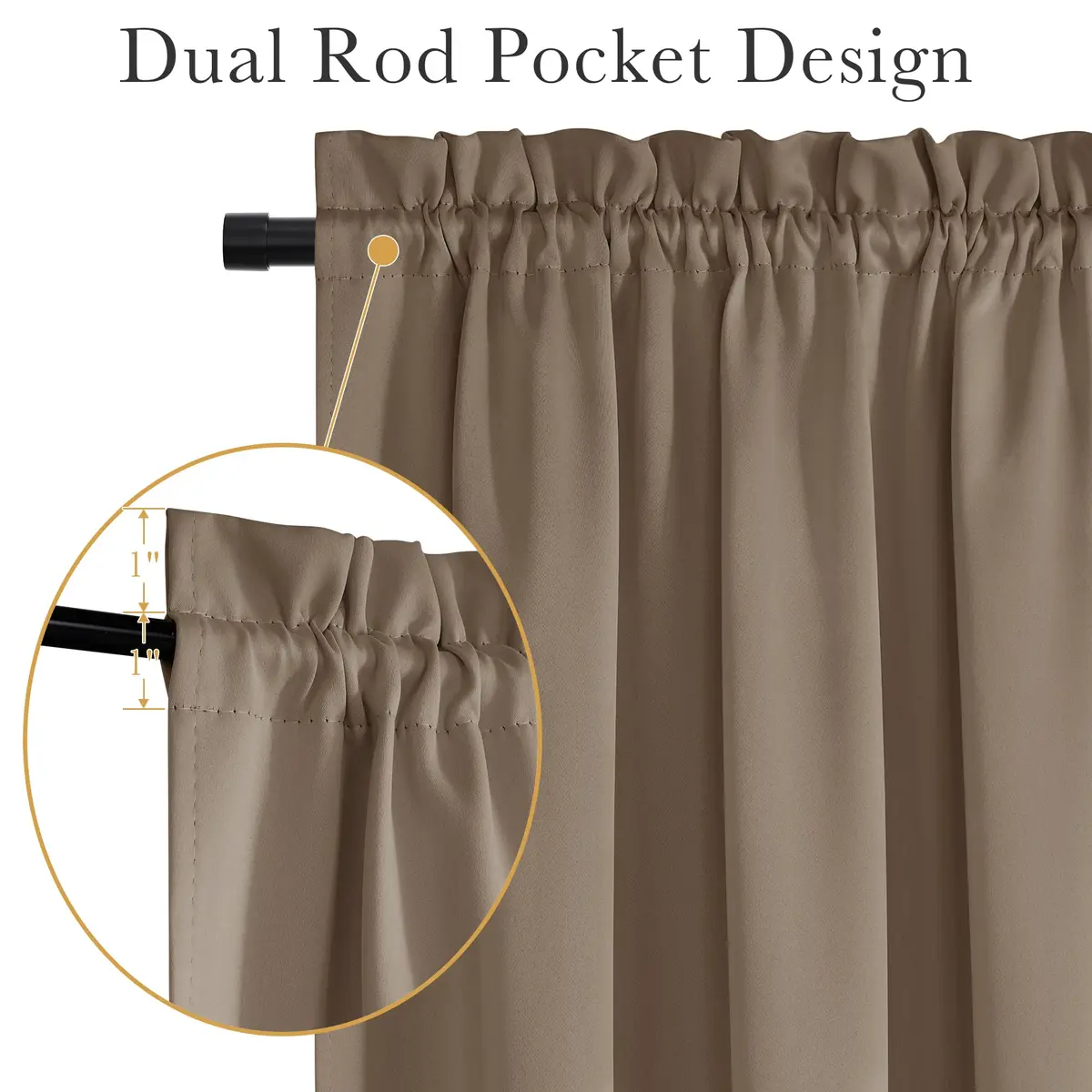 PONY DANCE French Door Curtain 25 W x 40 L | Blackout, UV Block, Tie Back Included - view 6