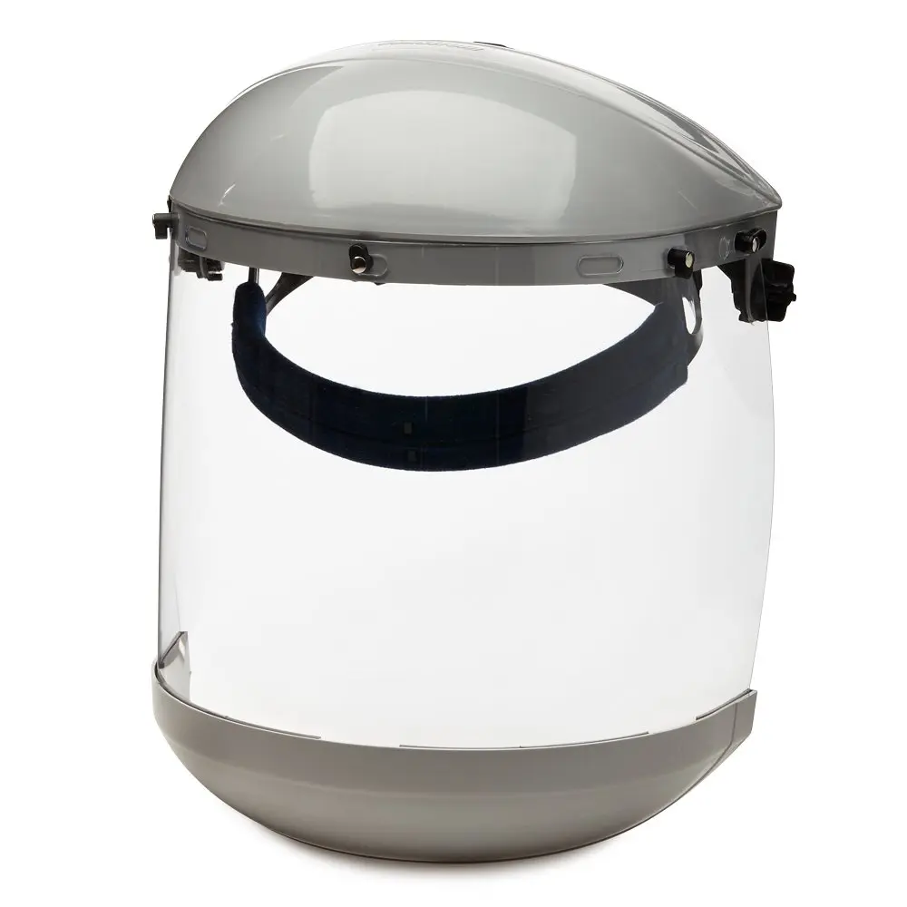 Sellstrom Advantage Series Face Shield - Lightweight, High Impact, Polycarbonate Clear Tint, Adjustable Ratchet Headgear, for Grinding & Cutting - main product image