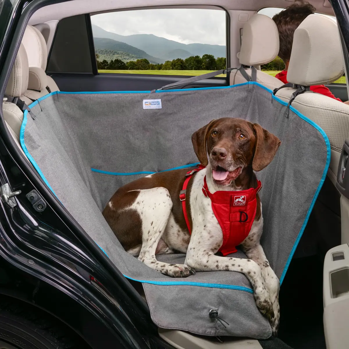 Kurgo Half Hammock Seat Cover, Heather Grey | Waterproof, Stain-Resistant, Universal Fit (27.5" Wide) - view 6