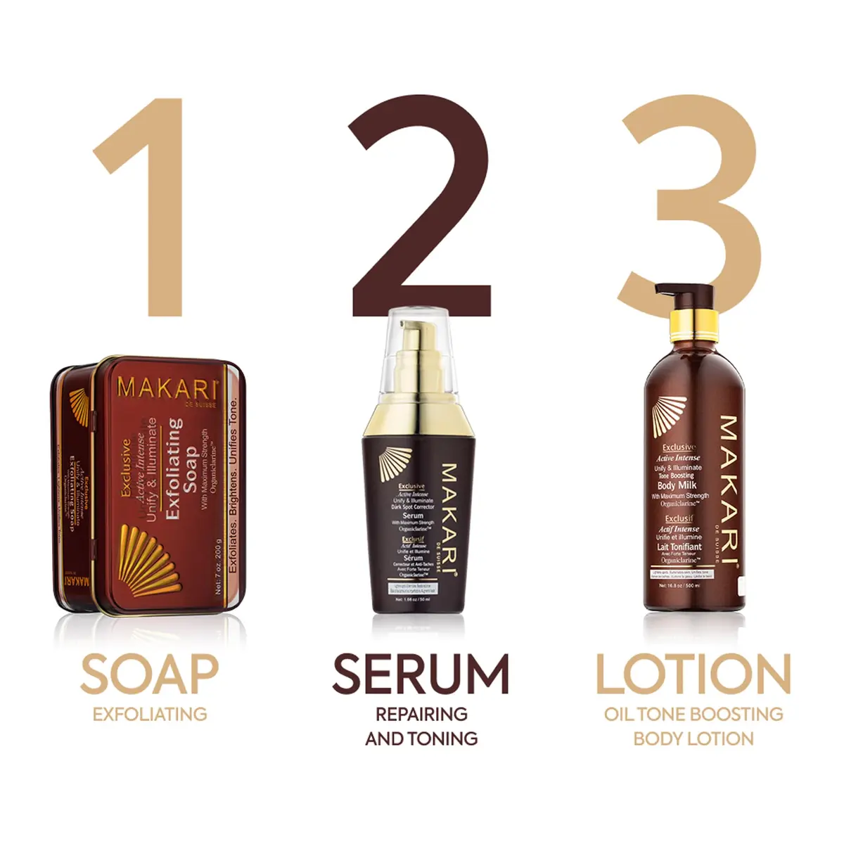 Makari Skin Serum 1.7oz Brightening & Toning Body Serum with Organiclarine for Dark Spots, Scars, Sun Patches - view 7