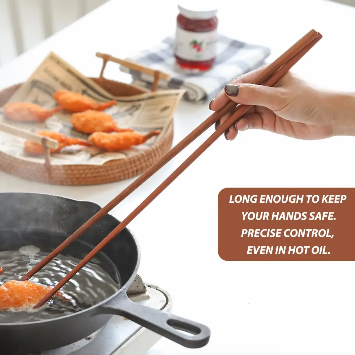 Donxote Extra Long Cooking Chopsticks 42cm (16.5 Inches) Ironwood | Set of 2 Pairs - view 4