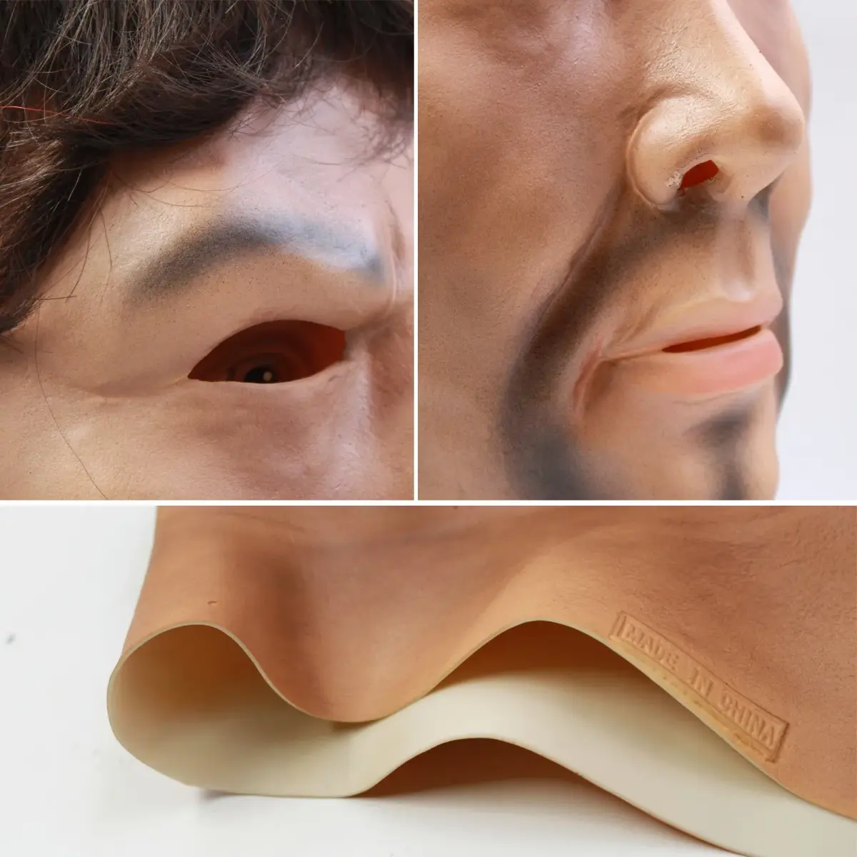 CreepyParty Strong Man Mask for Adults | Natural Latex Character Costume Mask - view 5