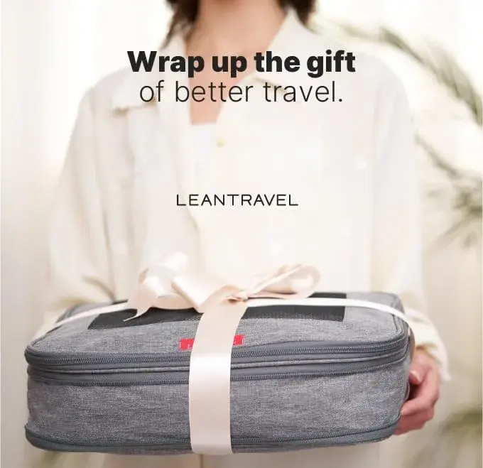 LeanTravel Premium Compression Packing Cubes 3-Pack Grey | Luggage Organizer Bags with Double Zipper & Breathable Mesh Panel - view 9