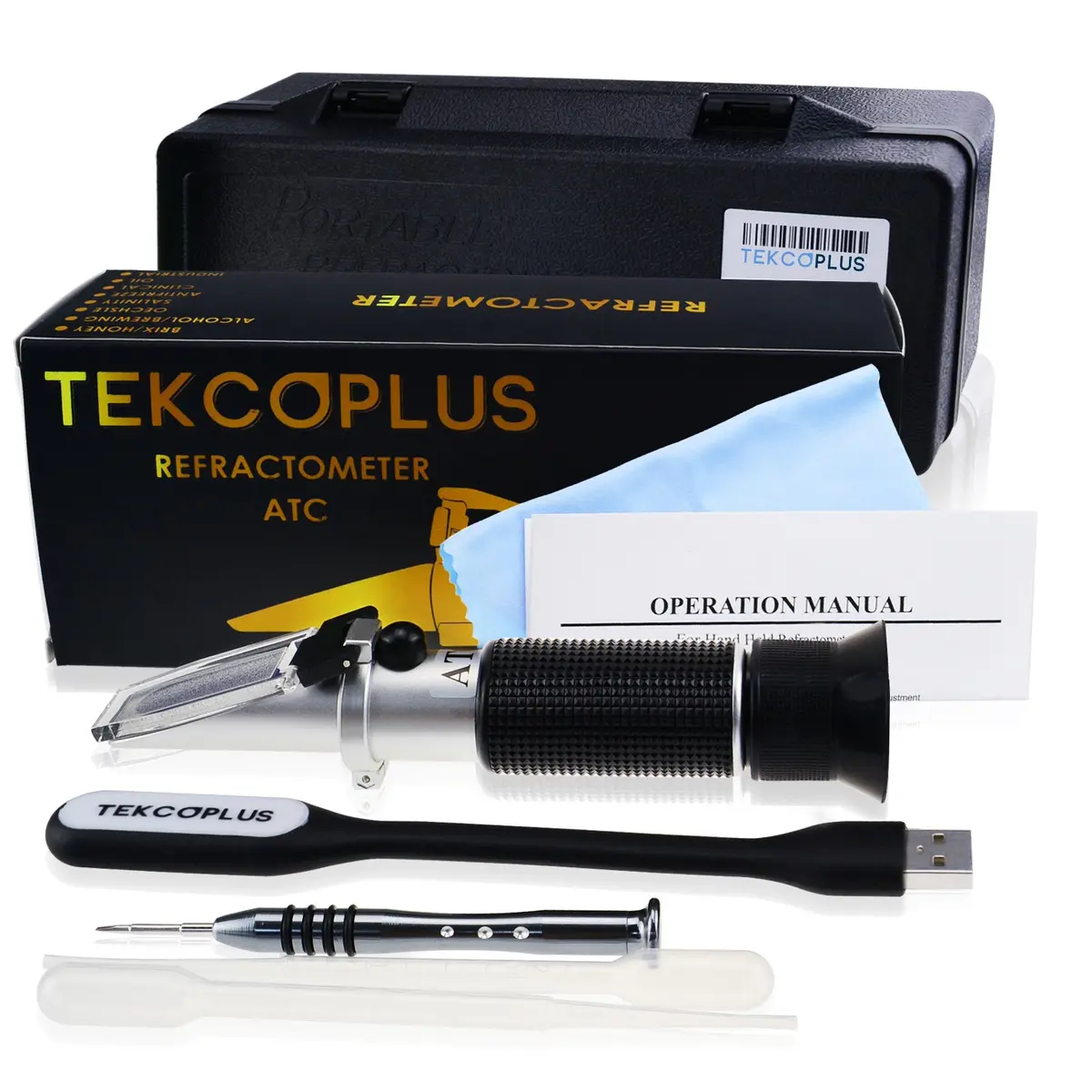 TEKCOPLUS 3-in-1 Clinical Refractometer with ATC 0-12 g/100ml Serum Protein | Urine SG 1.000-1.050 | RI 1.333-1.360 - view 4