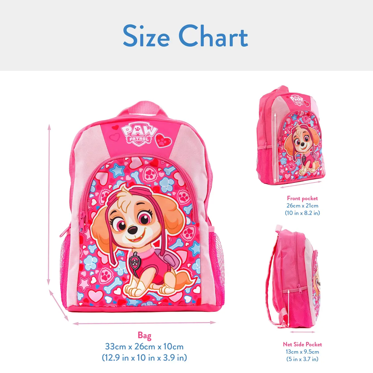 Paw Patrol Skye Backpack for Girls | Kids School Bags | Vibrant Pink & Multicolor - view 3