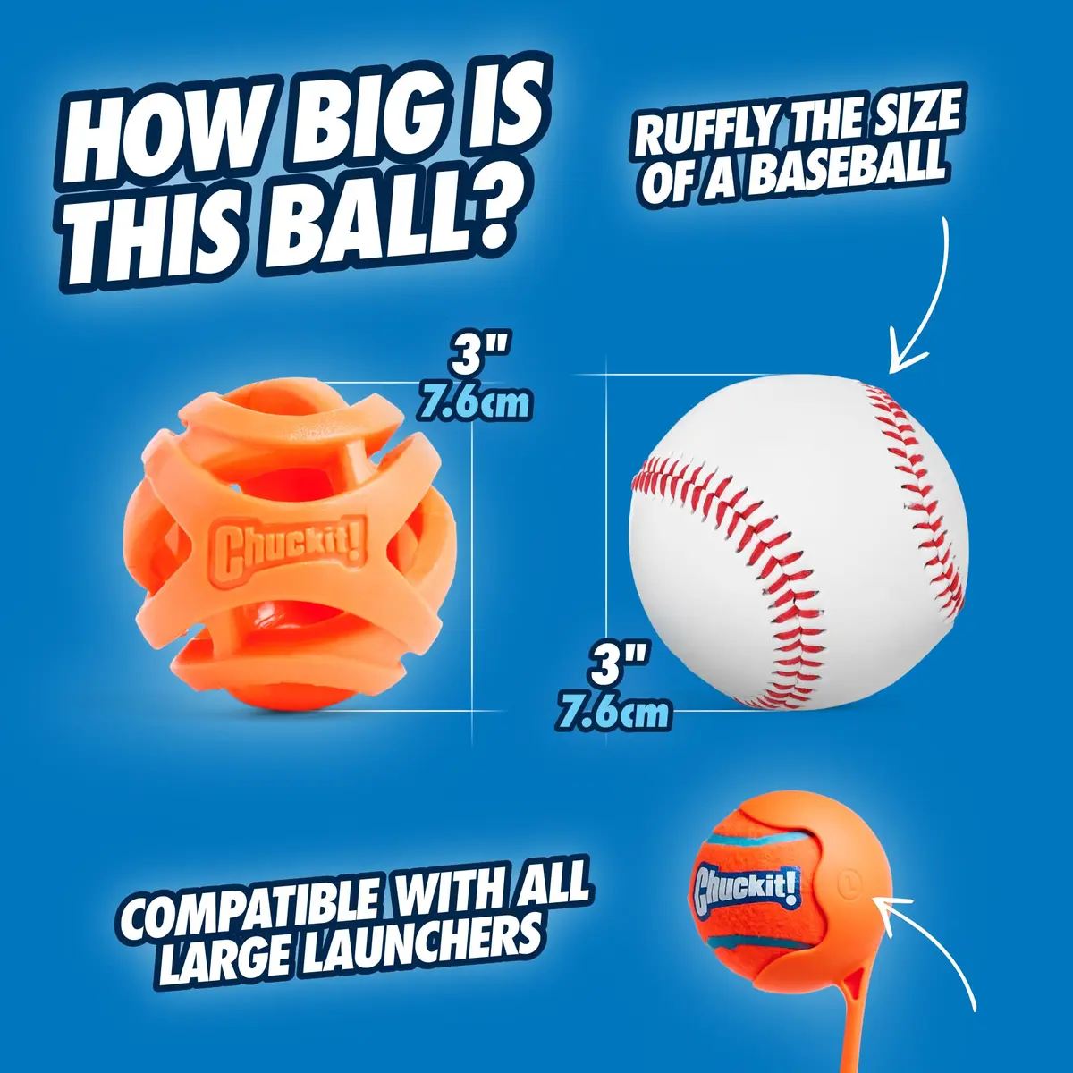 Chuckit! Air Fetch Dog Ball, Large 3in | Breathable, Durable & Compatible with Launchers - view 3
