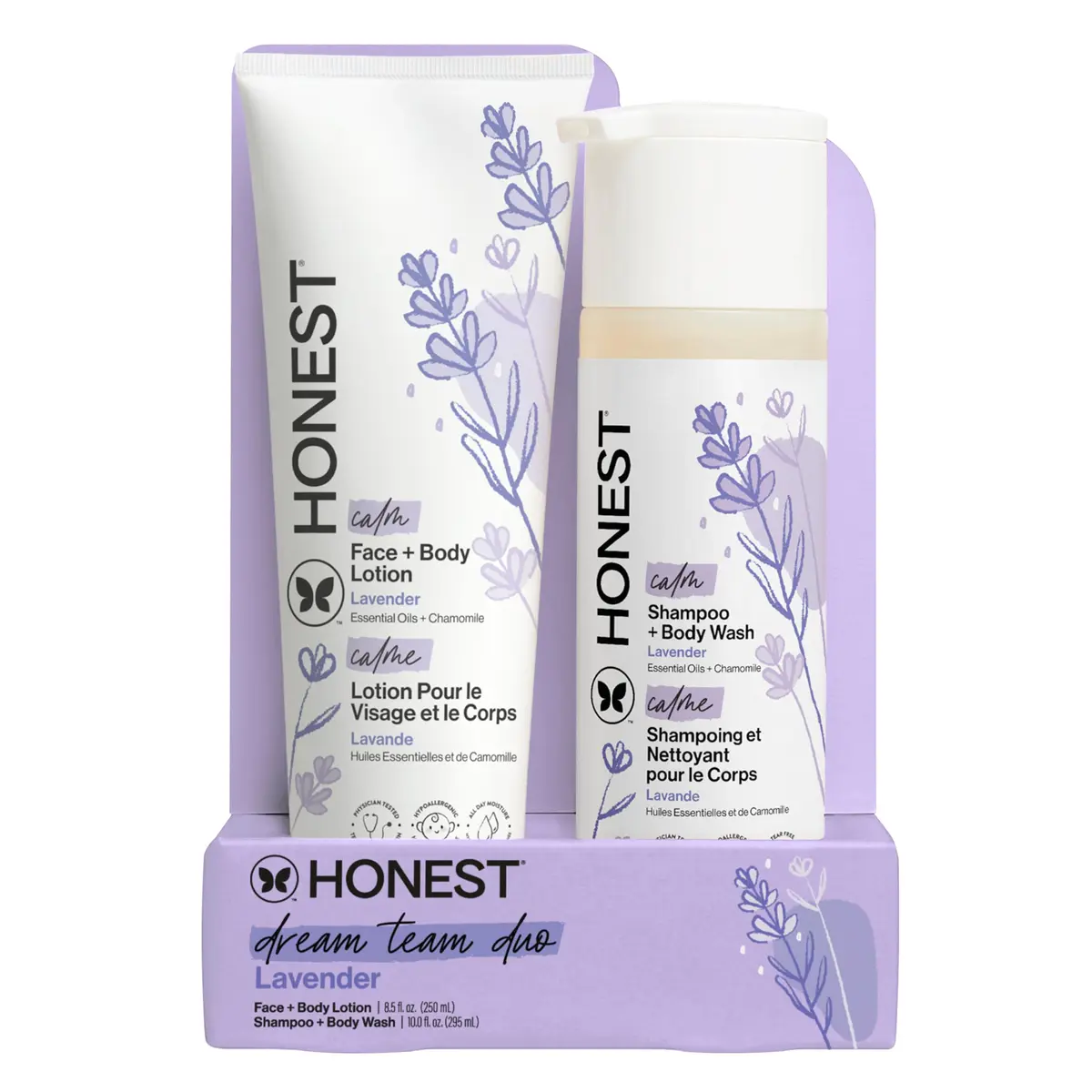 The Honest Company Shampoo Body Wash & Lotion, Lavender Calm, 18.5 Fl Oz | Gentle, Tear-Free, Naturally Derived - main product image