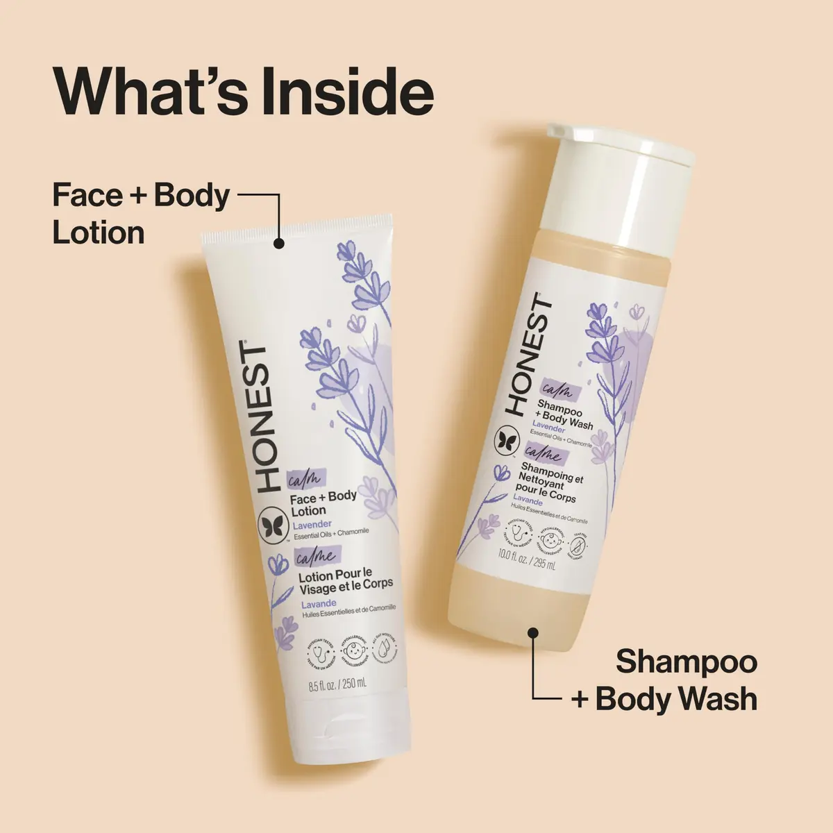 The Honest Company Shampoo Body Wash & Lotion, Lavender Calm, 18.5 Fl Oz | Gentle, Tear-Free, Naturally Derived - view 4