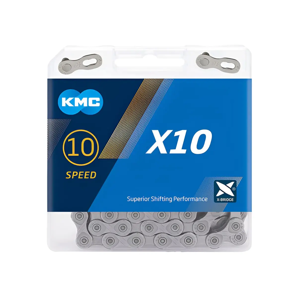 KMC X10 10-Speed X-Series Bicycle Chain | High-Performance Grey Chain for All Systems - main product image