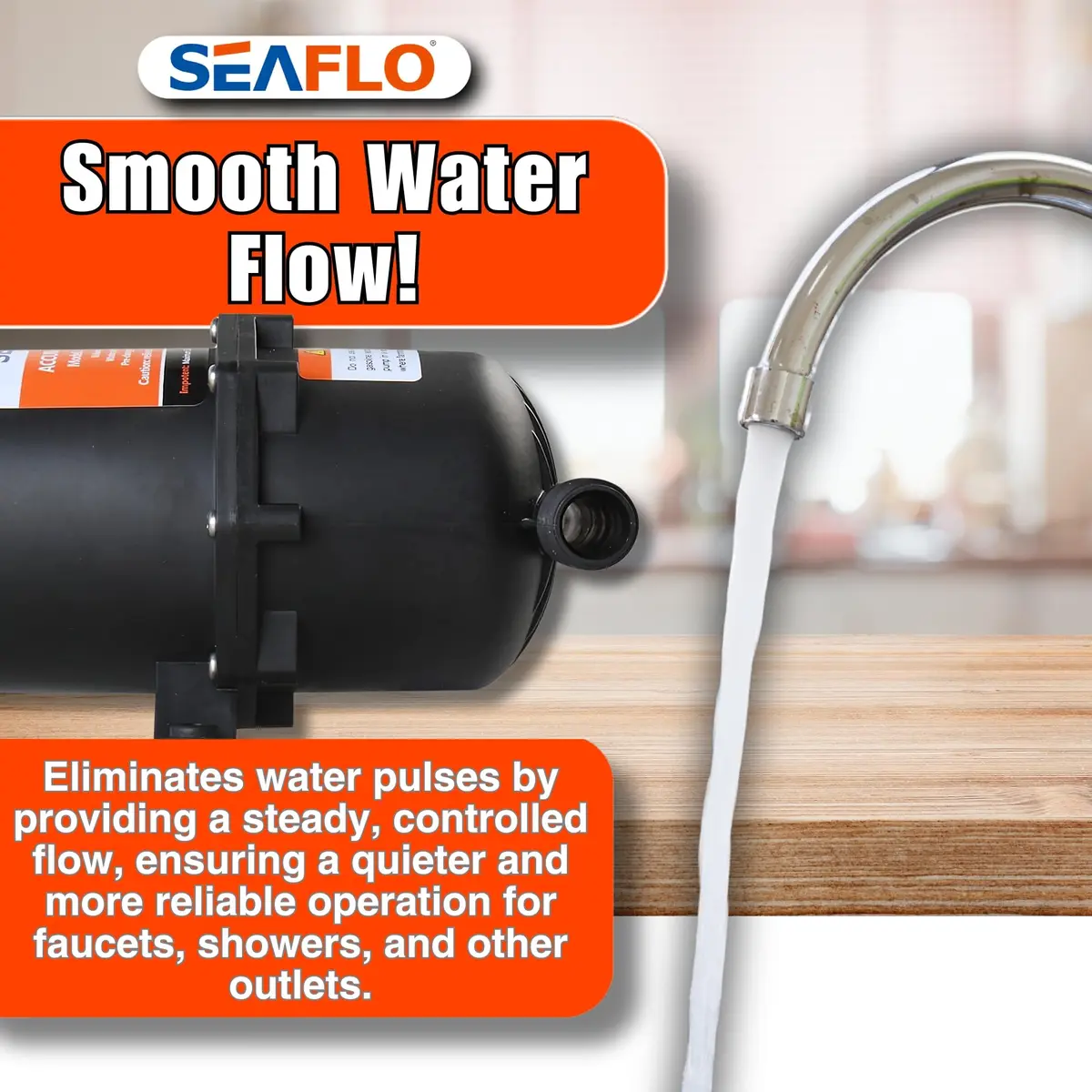 SEAFLO 0.75L (23.5 oz) Accumulator Tank | Reduces Pump Cycling & Smooths Flow for RV & Off-Grid - view 5