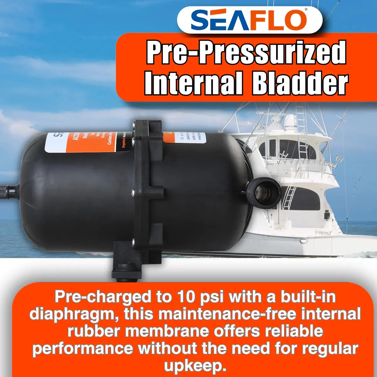 SEAFLO 0.75L (23.5 oz) Accumulator Tank | Reduces Pump Cycling & Smooths Flow for RV & Off-Grid - view 3