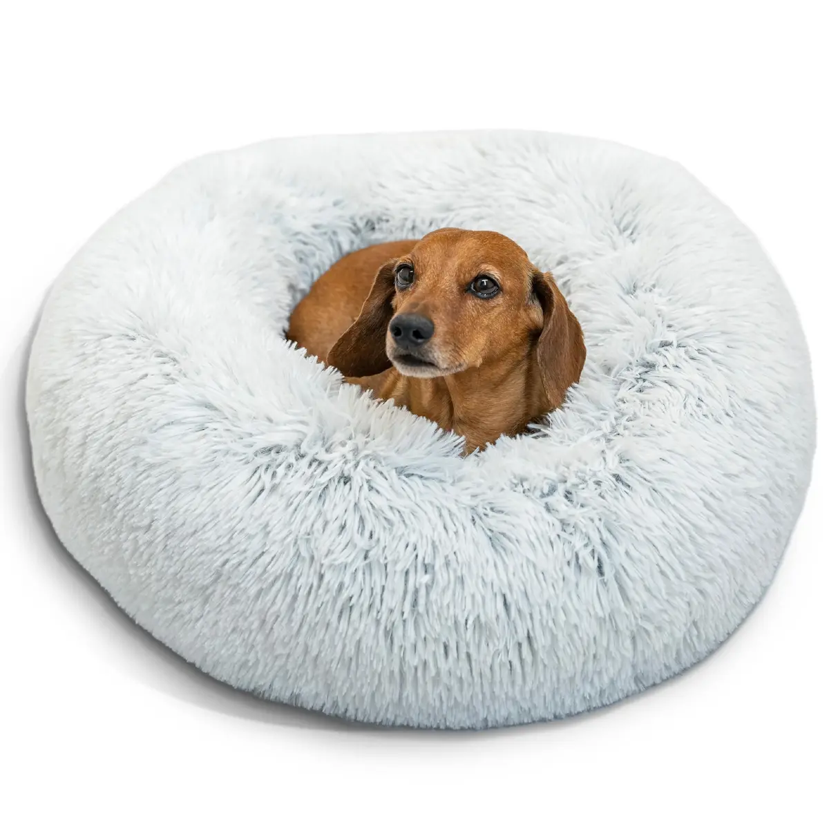Best Friends by Sheri Original Calming Donut Dog Bed, Frost Gray, Small 23" | Orthopedic Support & Water-Resistant Base - main product image