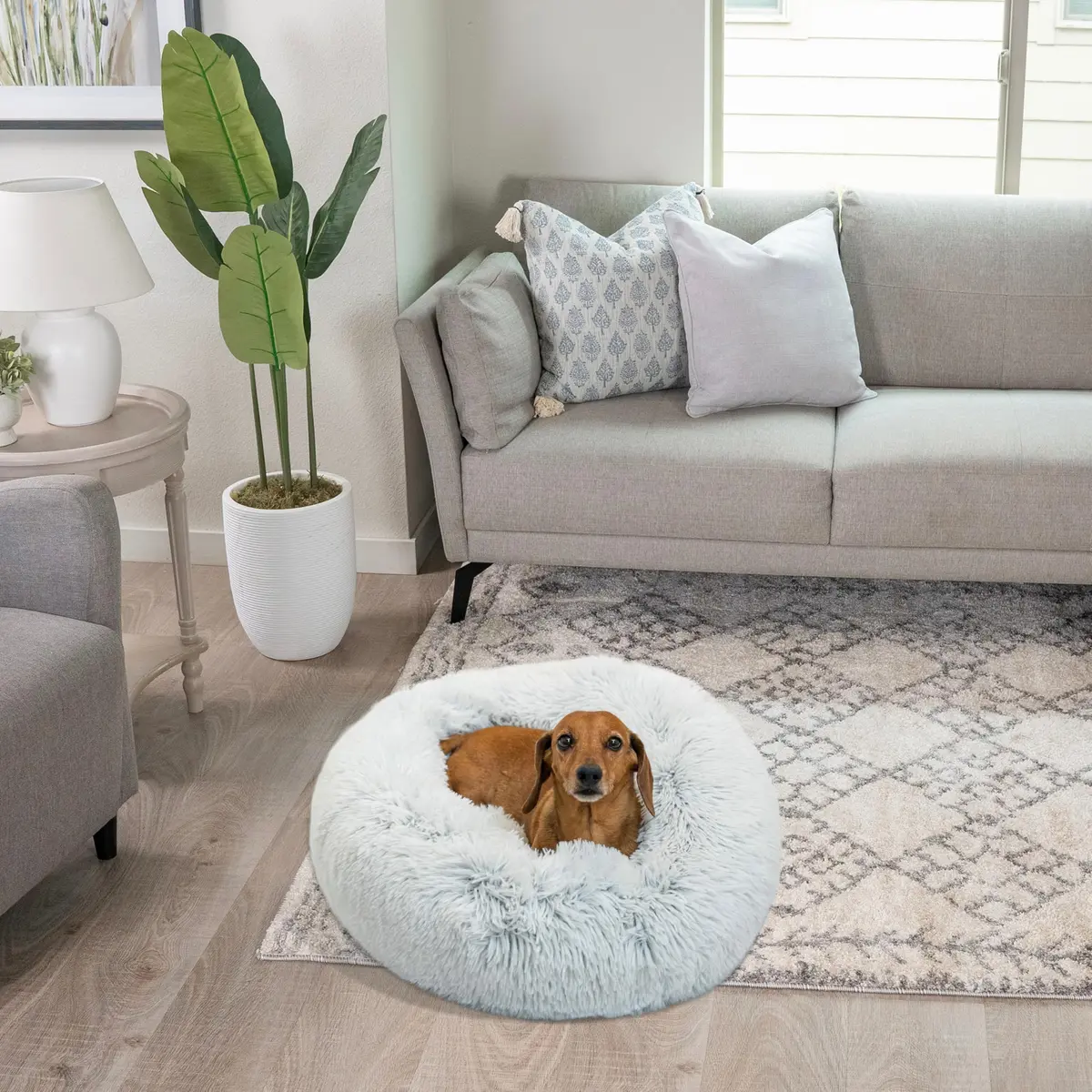 Best Friends by Sheri Original Calming Donut Dog Bed, Frost Gray, Small 23" | Orthopedic Support & Water-Resistant Base - view 7