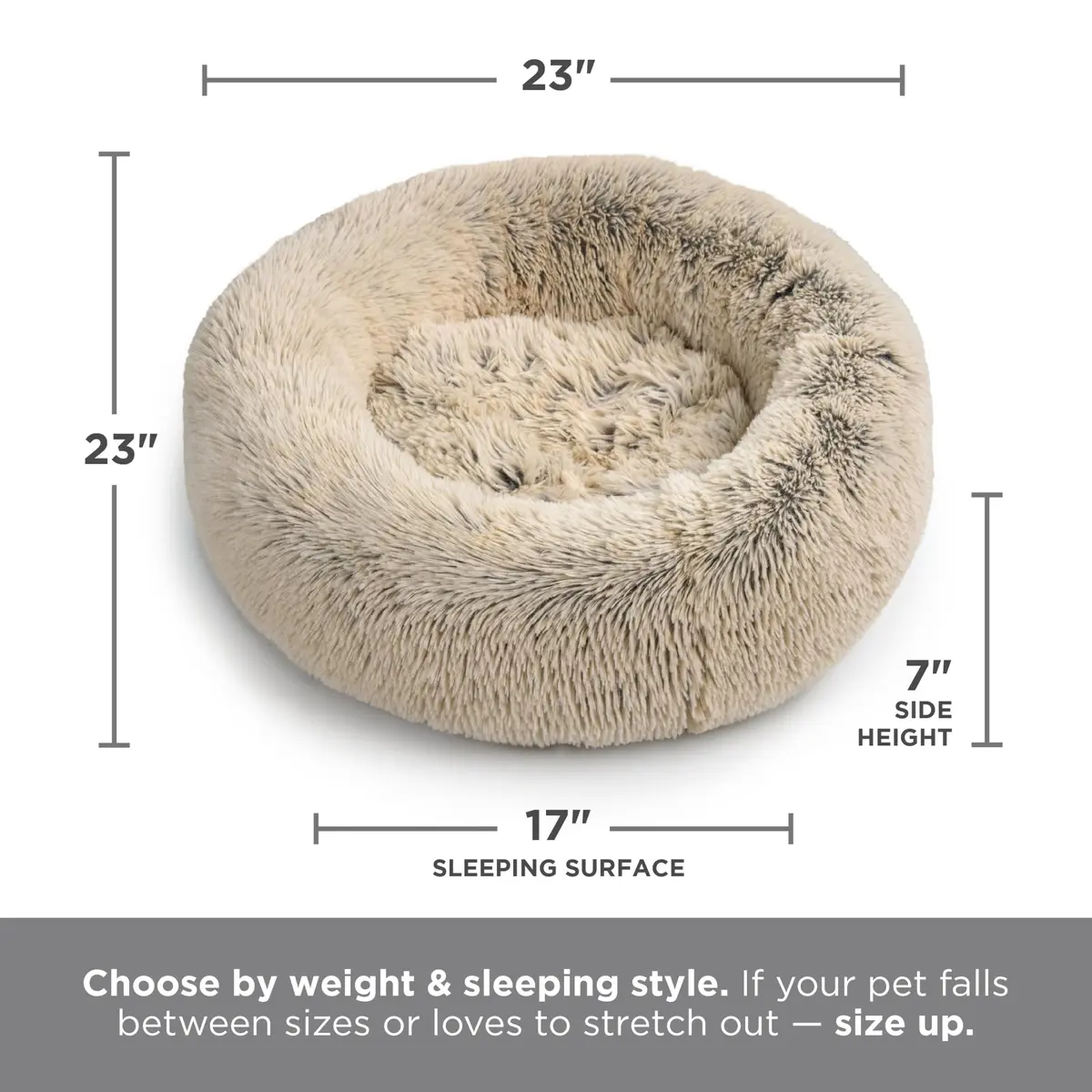 Best Friends by Sheri Original Calming Donut Dog Bed, Frost Gray, Small 23" | Orthopedic Support & Water-Resistant Base - view 9