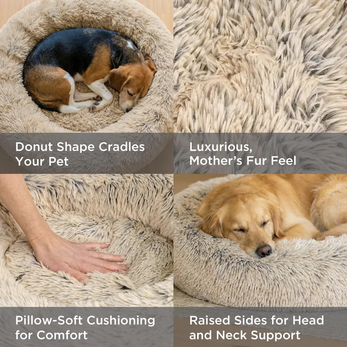 Best Friends by Sheri Original Calming Donut Dog Bed, Frost Gray, Small 23" | Orthopedic Support & Water-Resistant Base - view 3