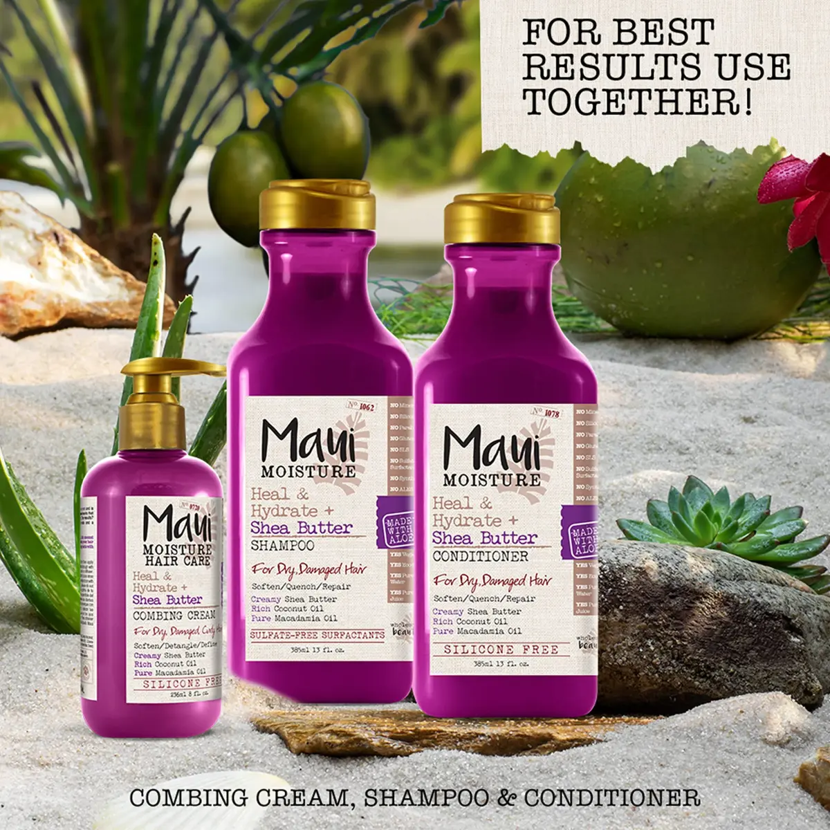 Maui Moisture Heal & Hydrate Shea Butter Hair Mask & Leave-In Conditioner 355ml (12 Ounce) | Vegan, Silicone & Sulfate-Free for Curls - view 8