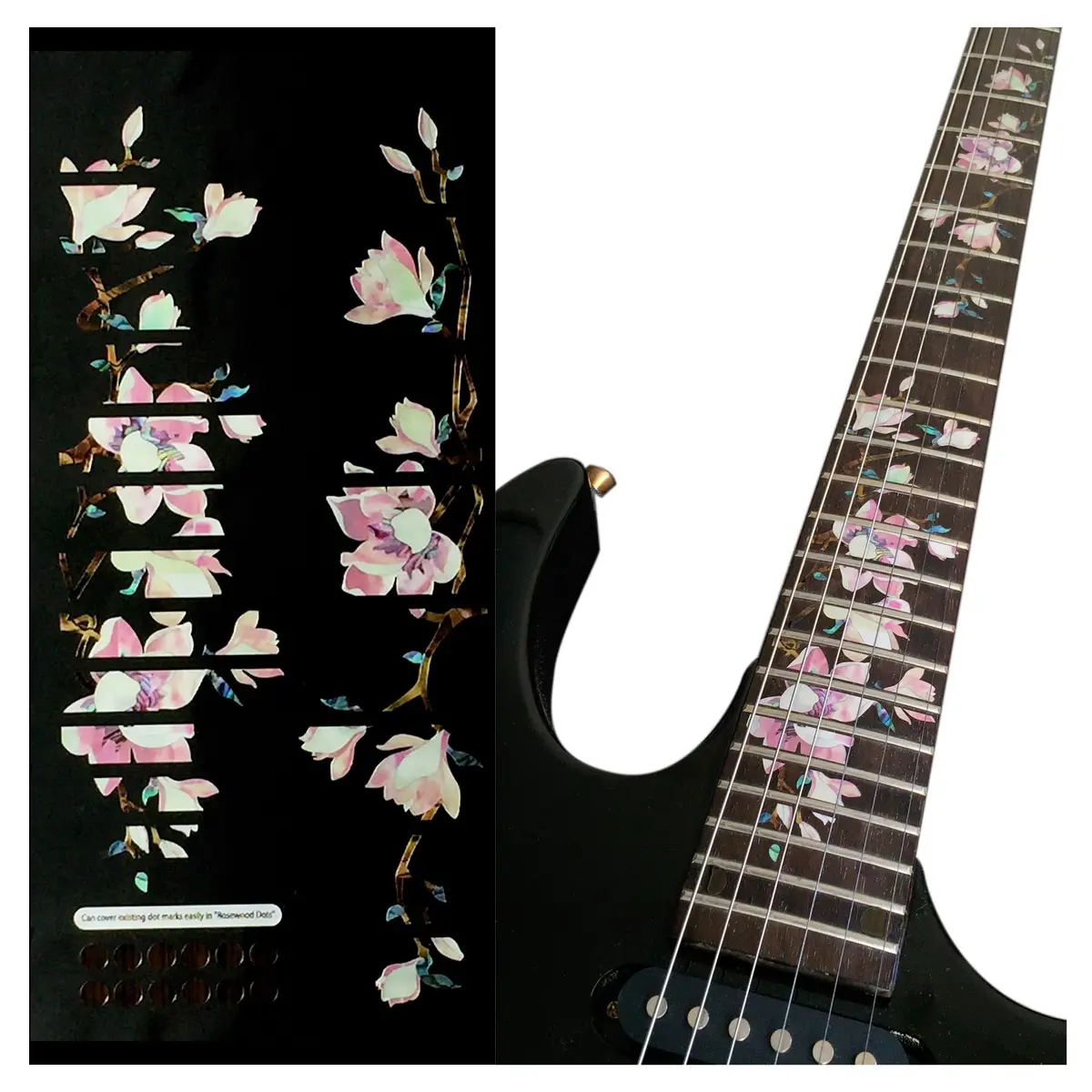 Inlaystickers Magnolia Flower Tree Of Life Guitar Position Mark Inlay Sticker | Floral, Water-Resistant, Single Use - main product image