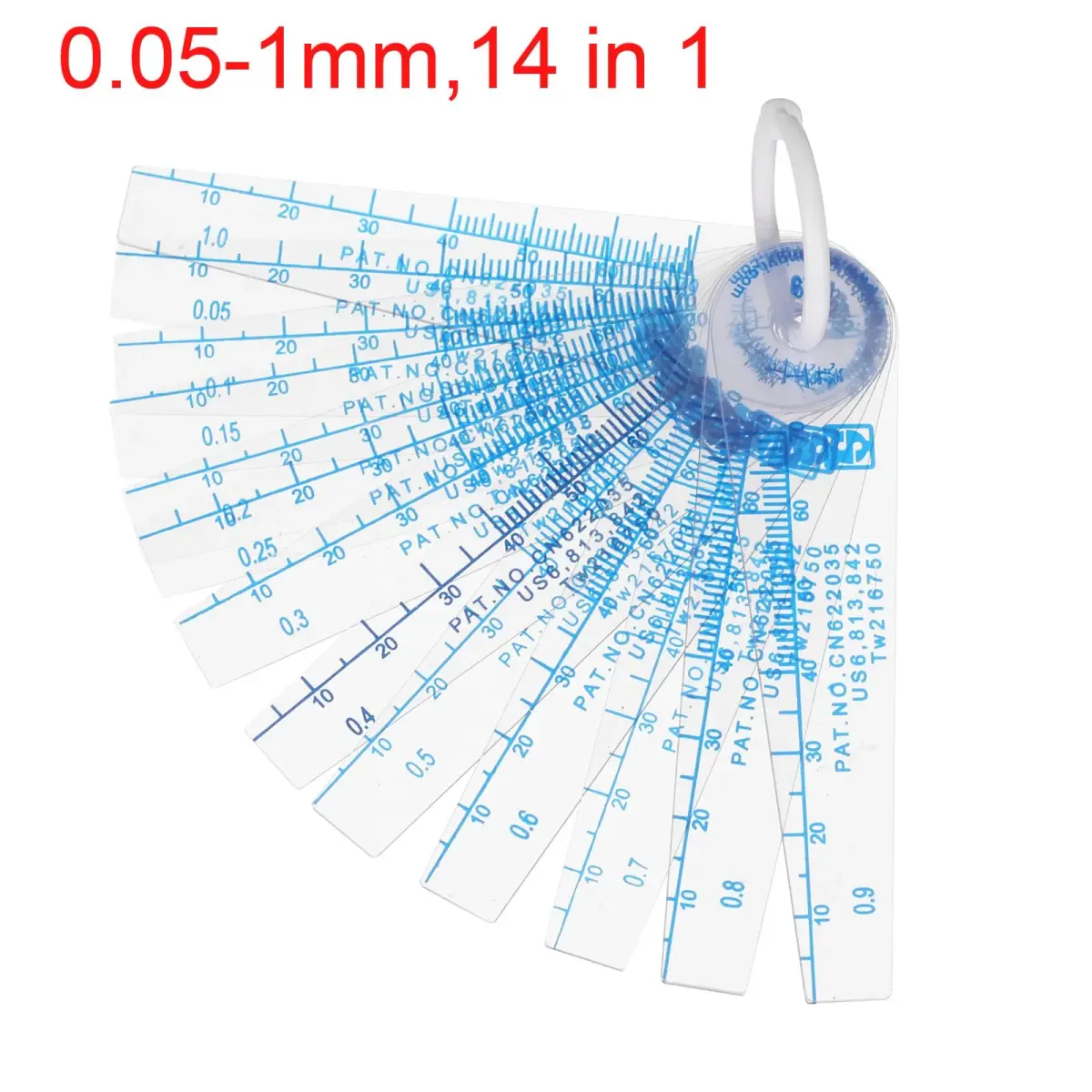 uxcell Plastic Feeler Gauge Set 0.05-1mm 13 Leaves | Precision Measuring Tool for Gaps and Slots - view 2