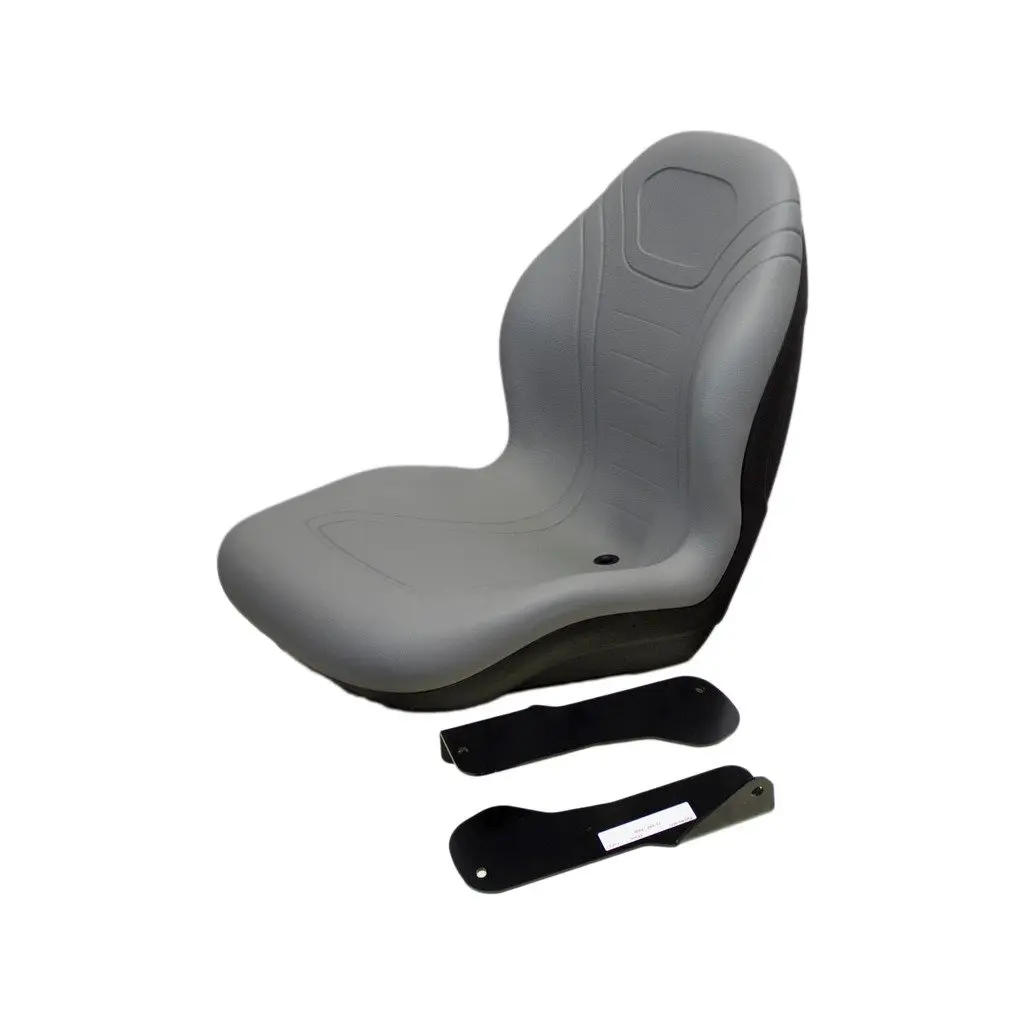 MILSCO 21" Tall Gray Vinyl Seat with Hinge Brackets for Case IH and Ford New Holland Tractors | Durable Waterproof Vinyl - main product image