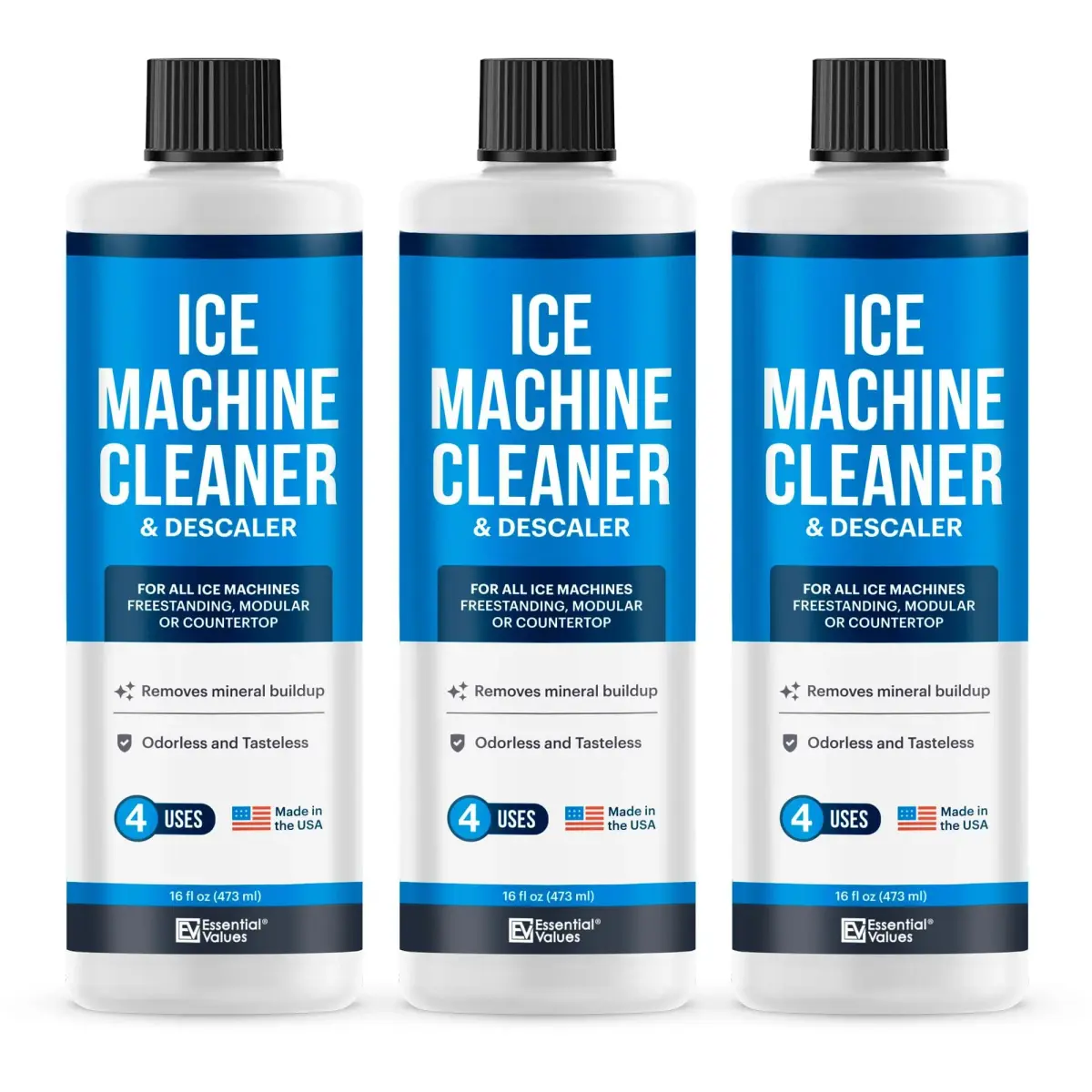 Essential Values Ice Machine Cleaner and Descaler 48 fl oz (1.42 L) | Nickel Safe Formula for All Major Brands - main product image