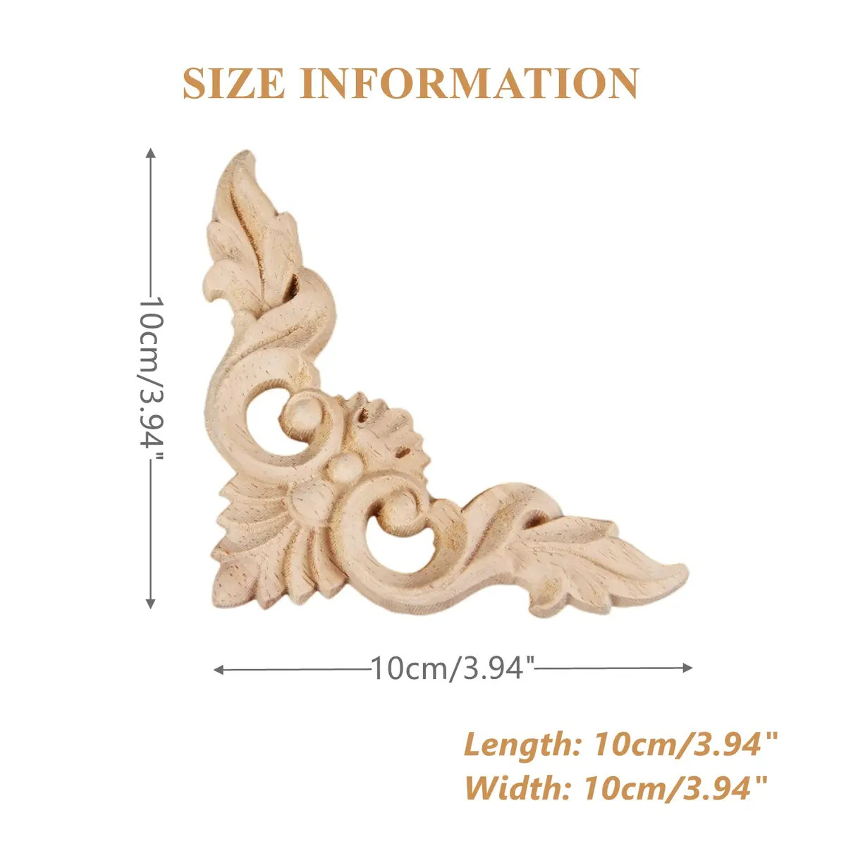 MUXSAM Wooden Carved Appliques Set of 4 | Vintage European Style Wall Decor (8-15cm) - view 2