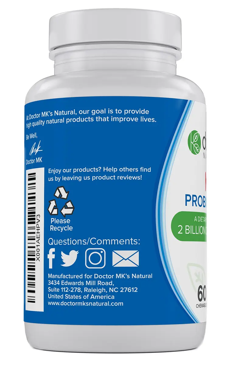 doctor MK's NATURAL Kids Probiotics Chewable Berry | Sugar Free, 60 Tablets, Tastes Like Candy - view 2